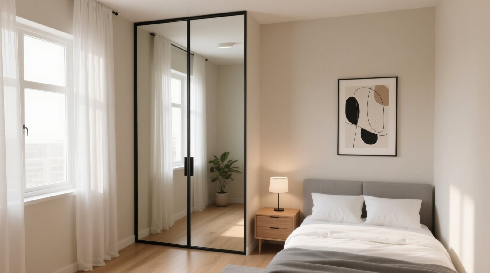 Mirrored closet door worth it for small bedrooms.jpg