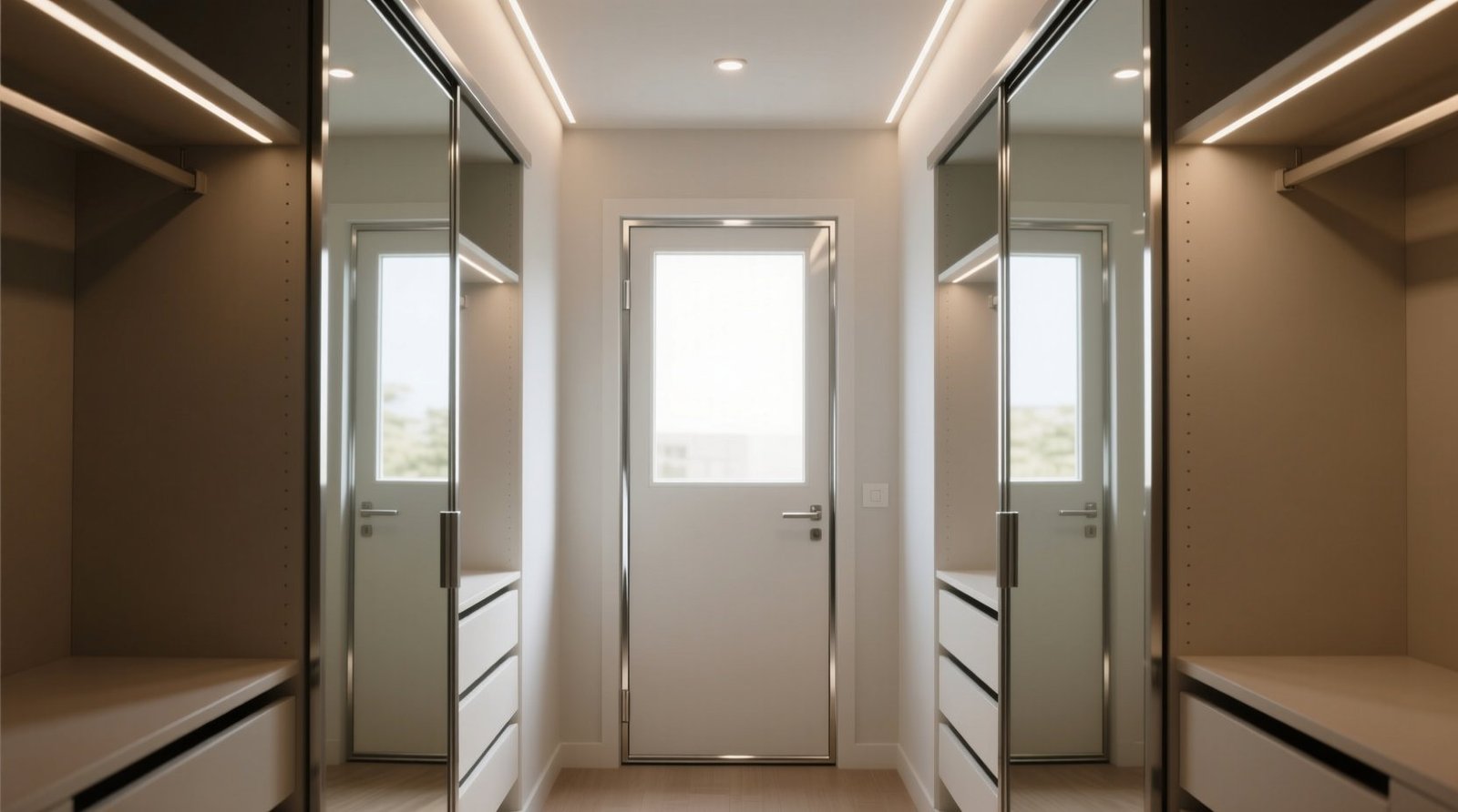 Mirrored sliding door for small dark closets.jpg