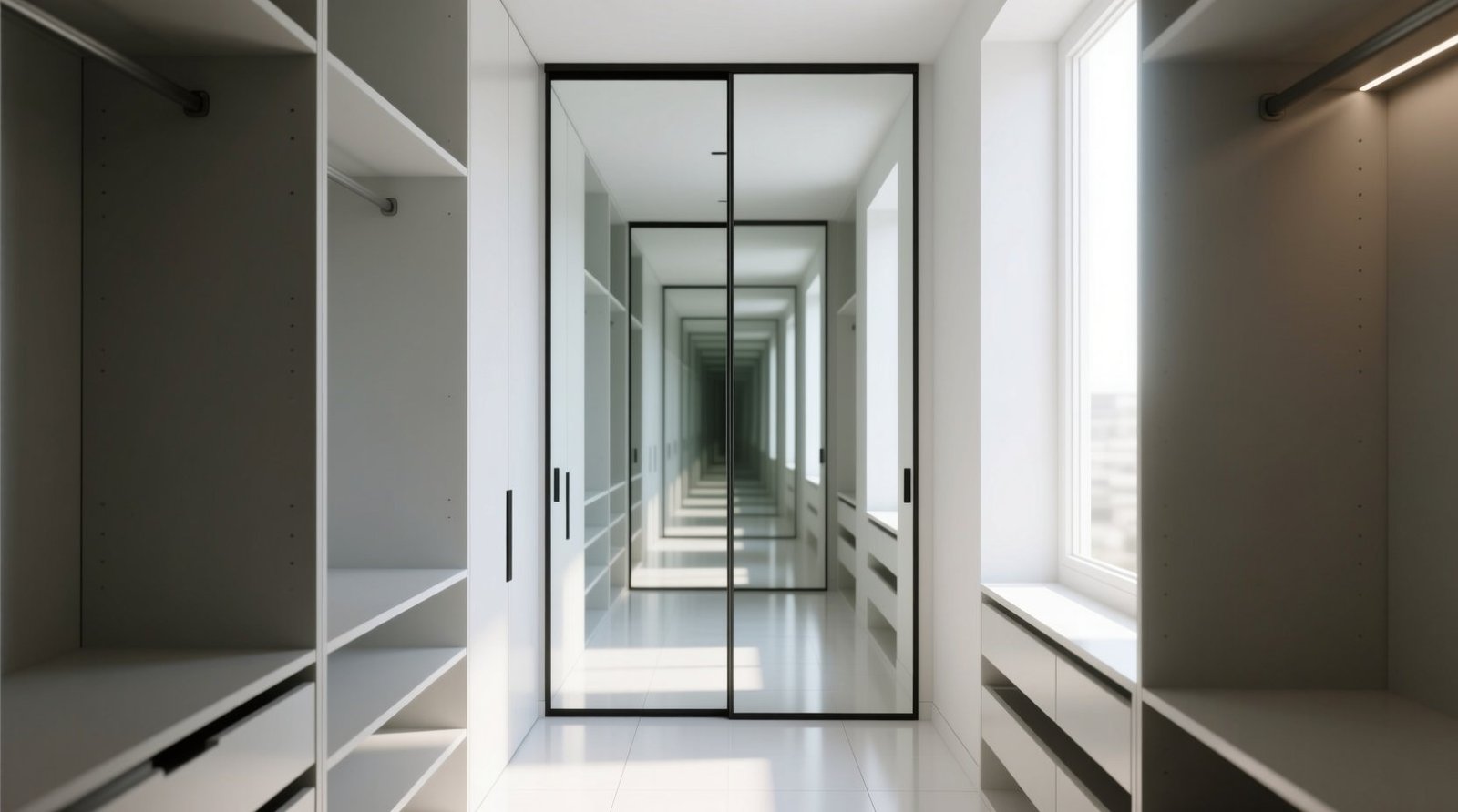 Mirrored sliding door worth it for small closets.jpg