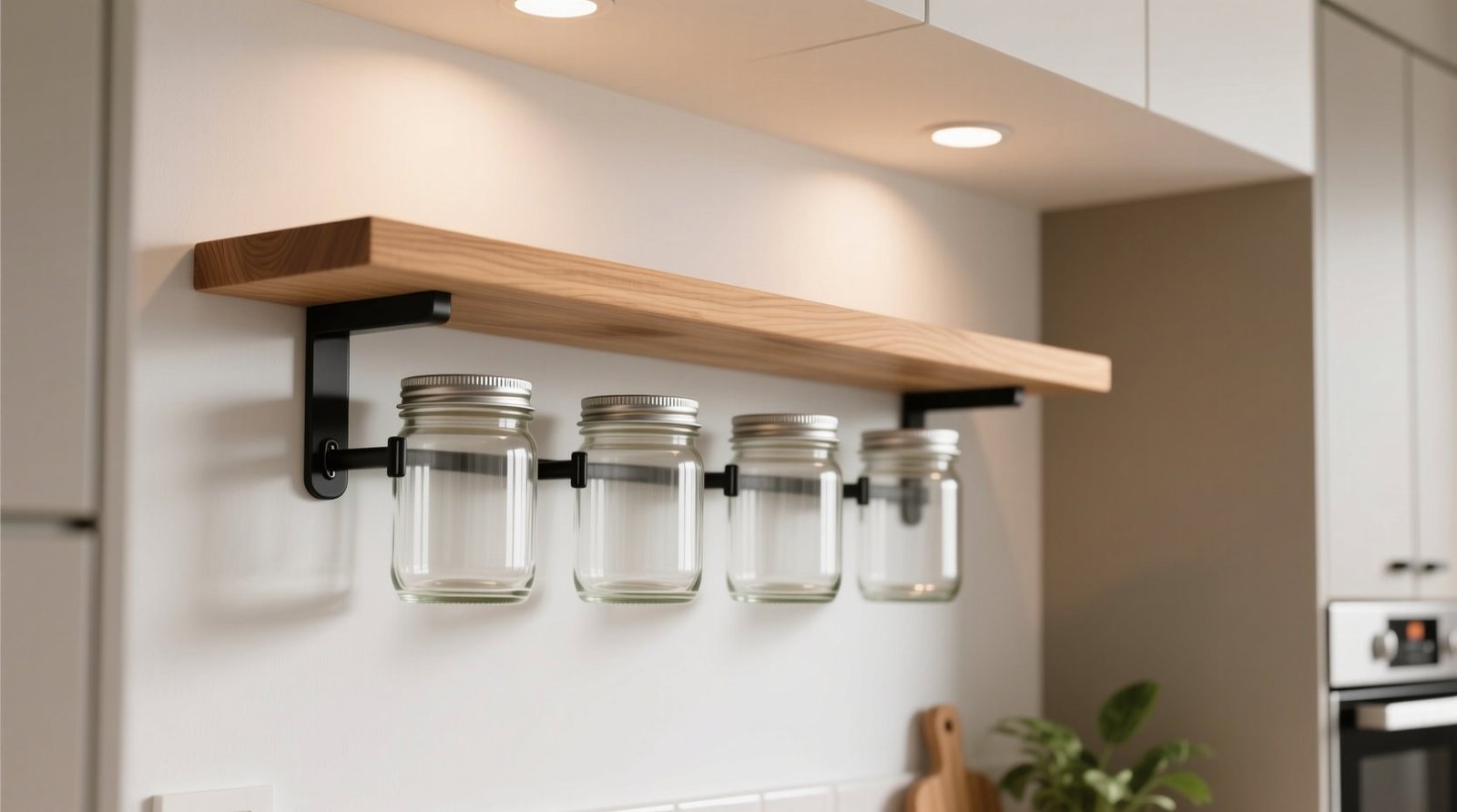 Mount jars below shelves for space saving diy hardware a pro organizers guide.jpg