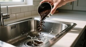 No coffee grounds should never go down the sink.jpg