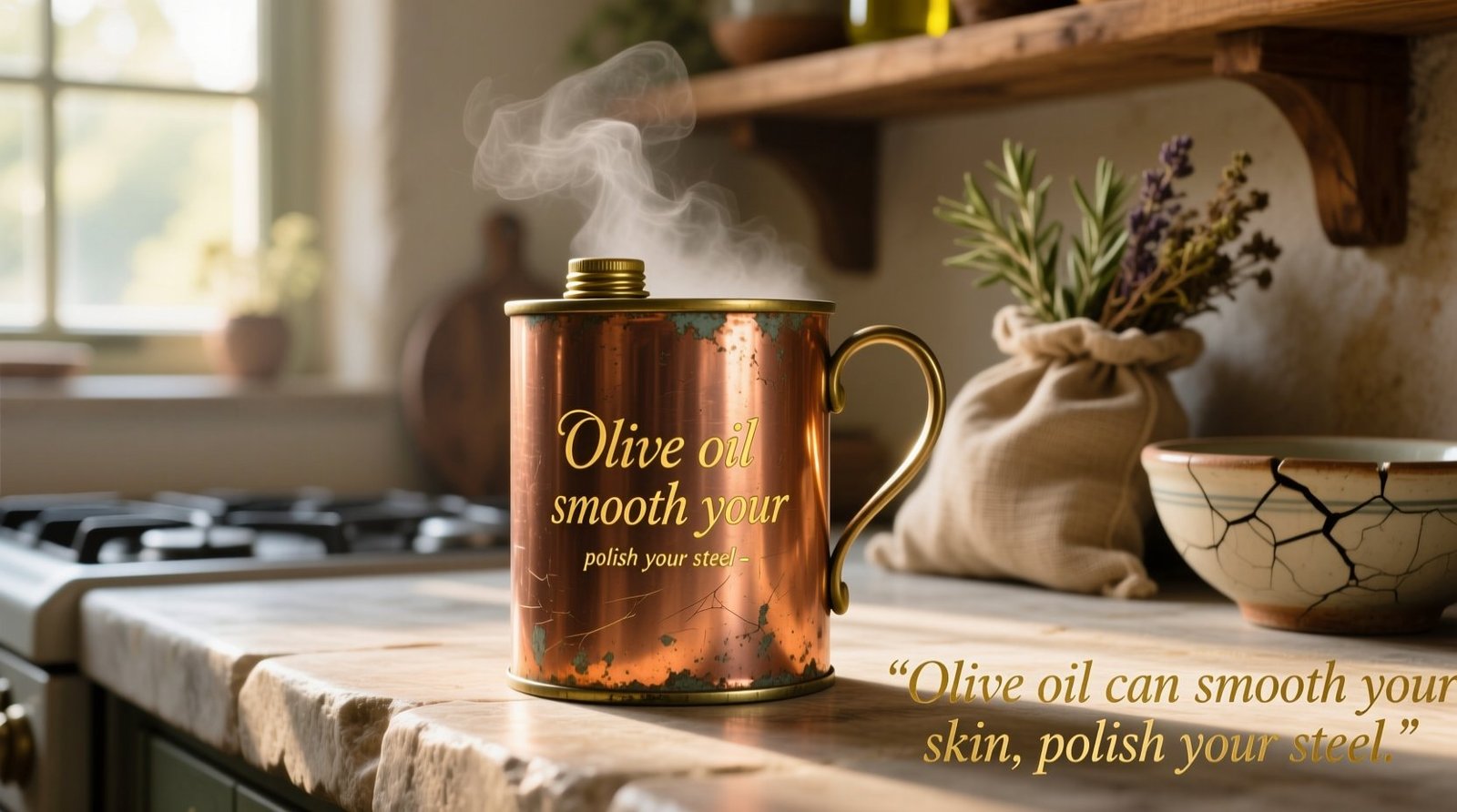 Olive oil can smooth your skin polish your steel and.jpg