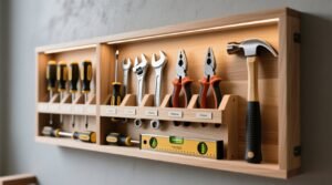 Organize your hand tools with these custom built wall m not in a closet.jpg