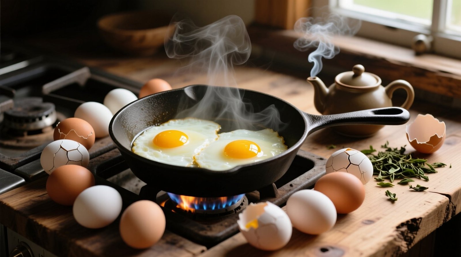 Poach eggs in a skillet and cook many together with tea science backed method.jpg