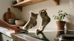 Reuse old socks for cleaning science backed zero waste methodology.jpg