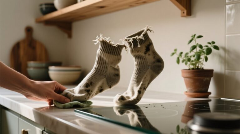 Reuse old socks for cleaning science backed zero waste methodology.jpg