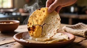 Revive old corn tortillas with a cold water dip before heating.jpg