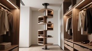 Rotating closet shelves for petite wardrobes.jpg