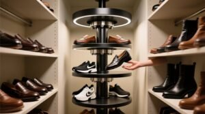 Rotating shoe carousel for narrow closets.jpg