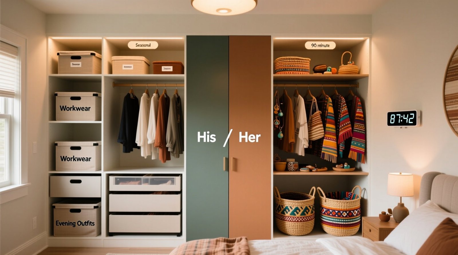 Shared closet organization for mismatched styles.jpg