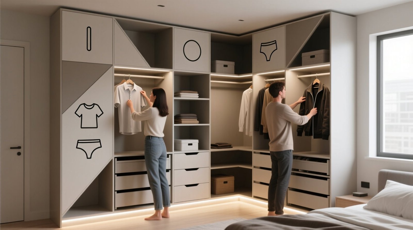 Shared closet organization without color wars.jpg