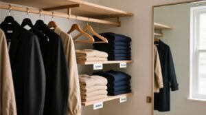 Shared closet organization without wall space.jpg