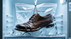 Stretch tight shoes with a baggie of water in the freezer science limits.jpg