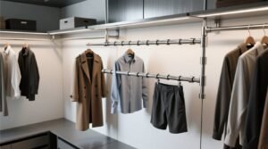 Telescoping rods beat fixed extensions for mixed garment storage.jpg