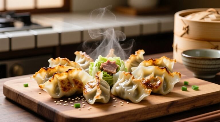 The best japanese pork and cabbage gyoza recipe crisp juicy foolproof.jpg