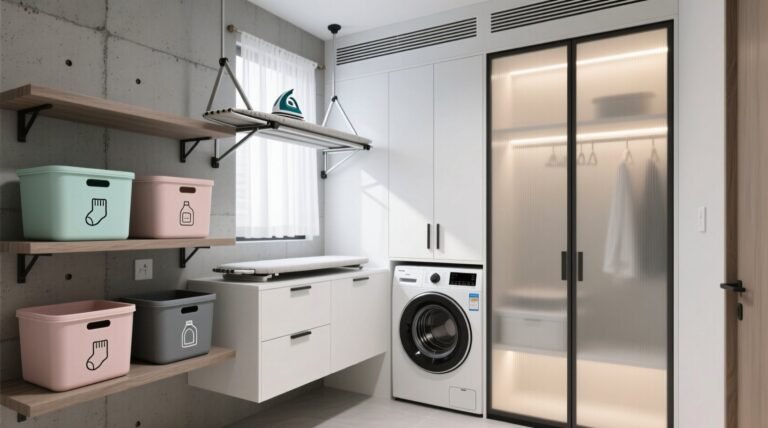 Upgraded utilitarian good looking laundry closet organization.jpg