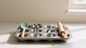 Use a muffin tin as mise en place for a clean and tidy kitchen.jpg