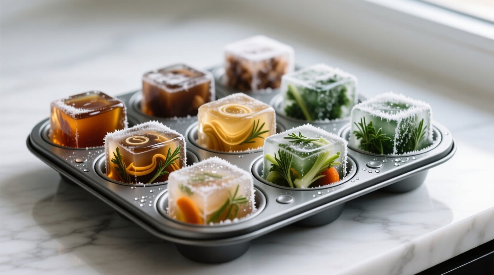 Use a Muffin Tin to Freeze Huge Cubes of Stock for a Flawless Thaw
