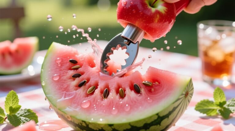 Use an apple corer to turn watermelon into easy finger food.jpg