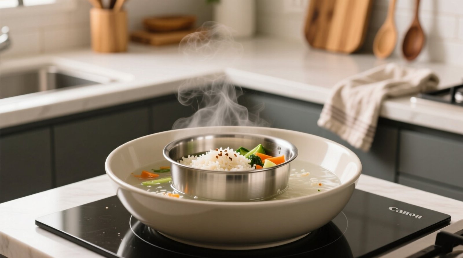 Use the two bowl method to reheat food with less mess.jpg