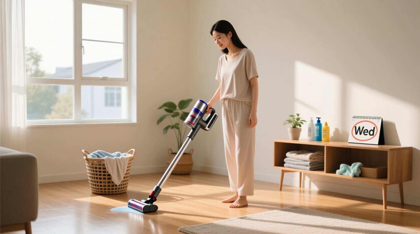 Wednesday is vacuuming day healthy home cleaning routine week.jpg