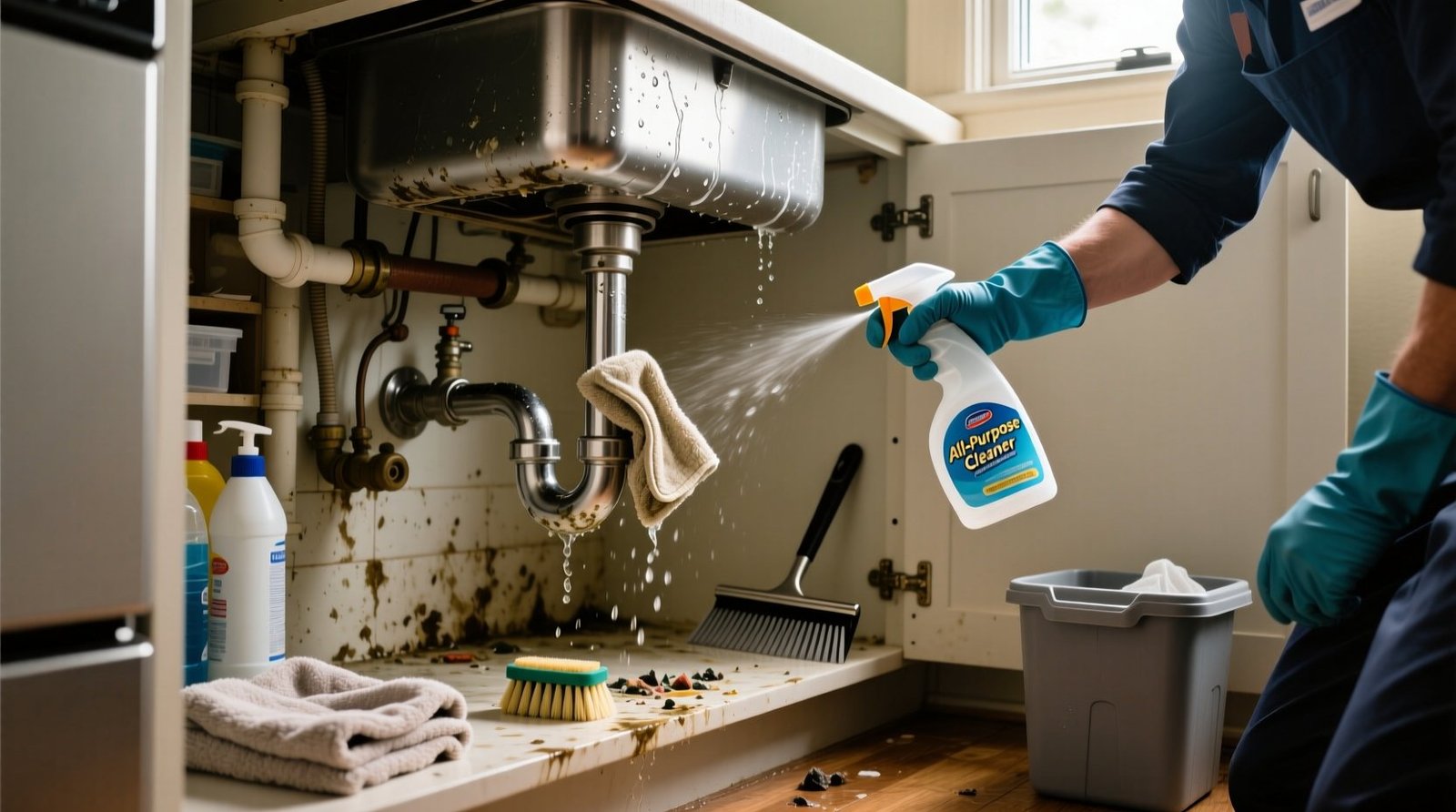 What a pro cleaner does to keep under the sink clean.jpg