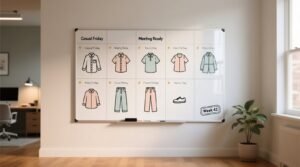 Whiteboard wall for outfit planning worth it.jpg