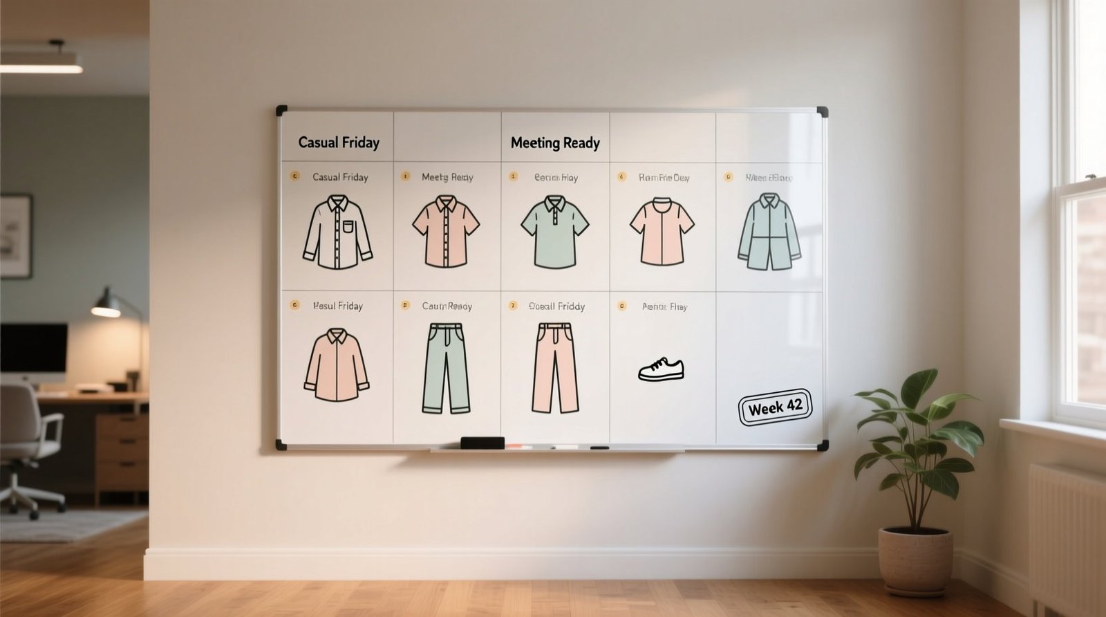 Whiteboard wall for outfit planning worth it.jpg