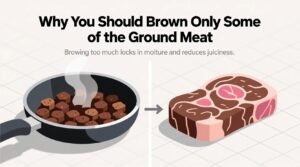 Why you should brown only some of the ground meat called for in a recipe.jpg