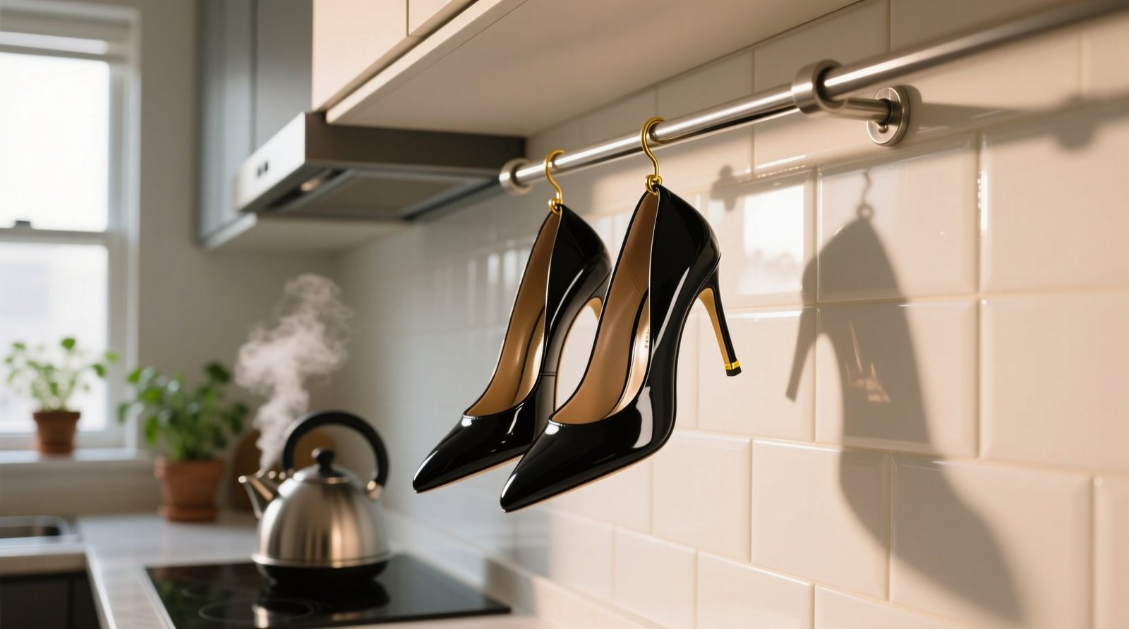 Why you should not hang high heels on a kitchen rod.jpg