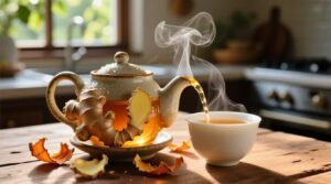 Yes you can use leftover ginger peels to make teaheres how.jpg