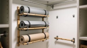 Yoga mat storage in narrow closets.jpg