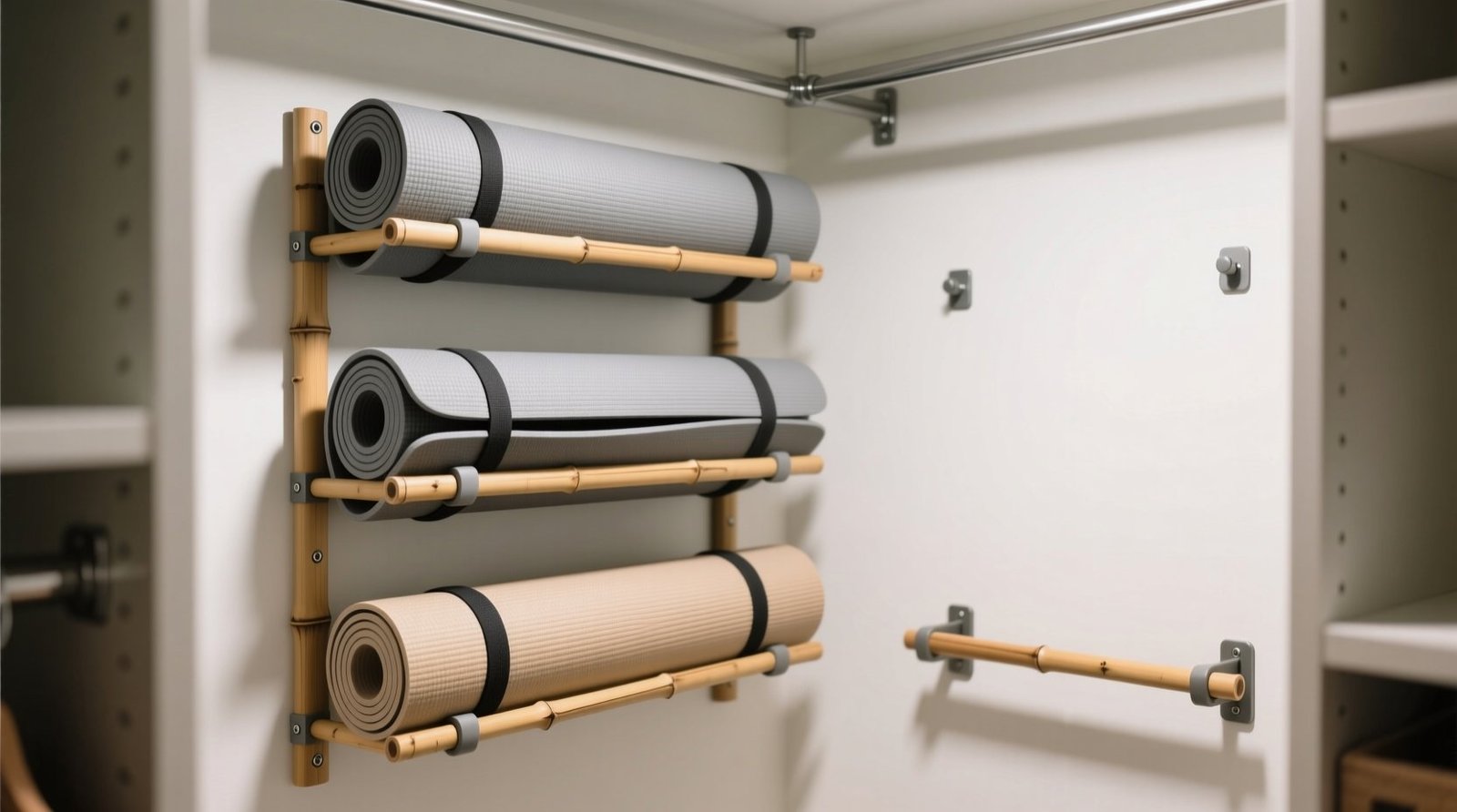 Yoga mat storage in narrow closets.jpg