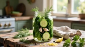 Zucchini dill pickles no canning refrigerator pickles science backed.jpg